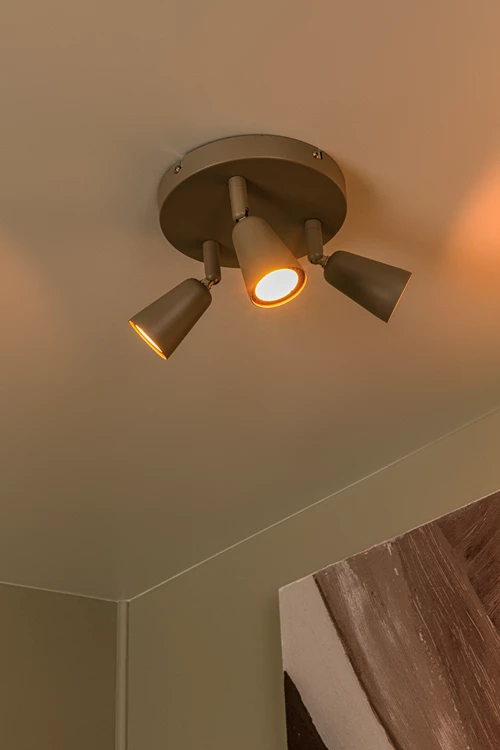 Lucide TIANA - Ceiling spotlight - 3xGU10 - Taupe | Essential - atmosphere 1